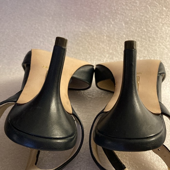 NWOT - Louise et Cie Marine Blue Ankle Strap Leather Heel Shoes - Sz 6.5M/36.5* - Picture 6 of 16